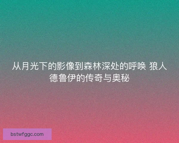 从月光下的影像到森林深处的呼唤 狼人德鲁伊的传奇与奥秘