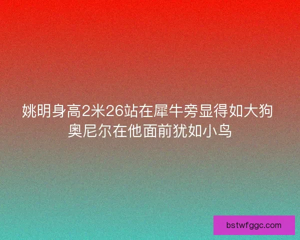 姚明身高2米26站在犀牛旁显得如大狗 奥尼尔在他面前犹如小鸟