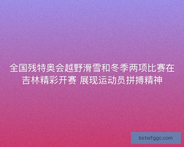 全国残特奥会越野滑雪和冬季两项比赛在吉林精彩开赛 展现运动员拼搏精神 全国残特奥会越野滑雪和冬季两项比赛在吉林精彩开赛 展现运动员拼搏精神