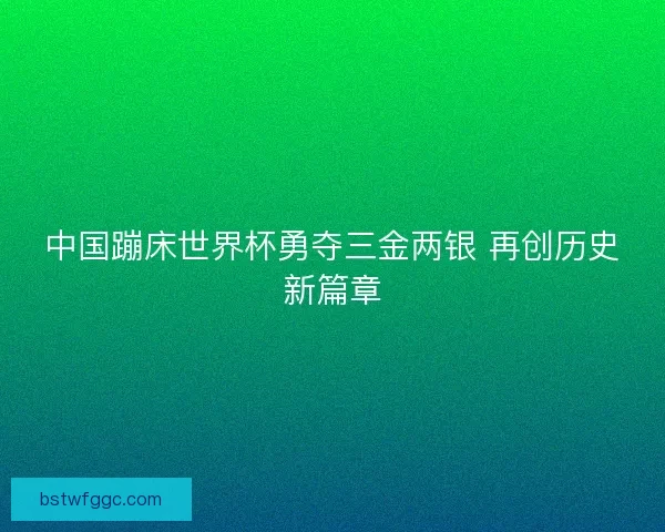 中国蹦床世界杯勇夺三金两银 再创历史新篇章